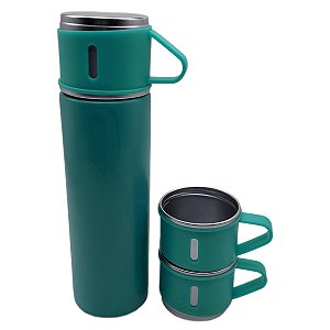Garrafa vaco bottle azul com 3 copos