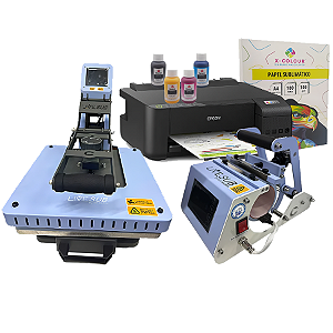 Kit Elite Live 110v - Azul (Prensa 38x38 + Caneca + Impressora)