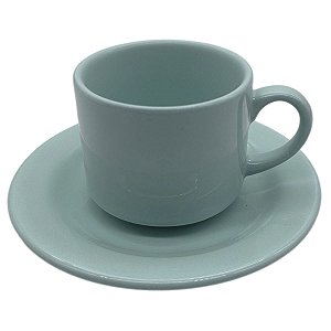 Xicara Azul com Pires para Sublimação 180ml