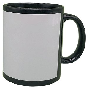 Caneca Preta Com Tarja Branca Importada