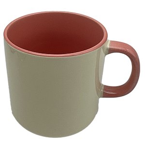 Caneca Trio 380 ml com Alça Meia Lua Rosa - 380ml