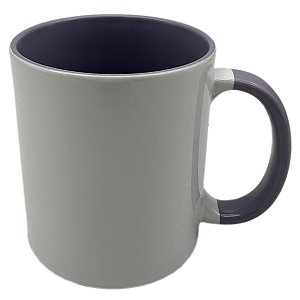 Caneca importada lilás alça e Interior (Porcelana 325ml P/ Sublimação)