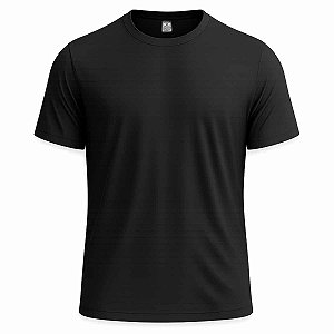 Camiseta Preta Dry Fit - P ao GG (100% Poliéster)