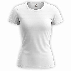 Camiseta Branca Baby Look Dry Fit - P ao GG