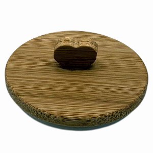 Tampa de bambu puxador coração