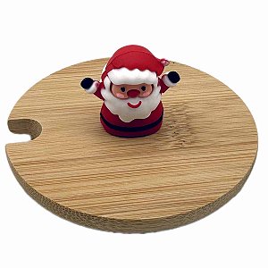 Tampa de bambu puxador Papai Noel