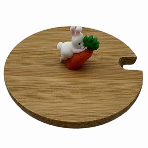 Tampa de bambu puxador Coelho