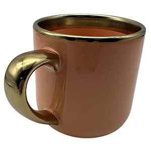 Caneca NV Imperial Laranja com Alça e Borda Dourado – 400ml