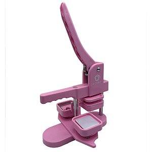 Prensa de Botões Quadrada Rosa 50mm