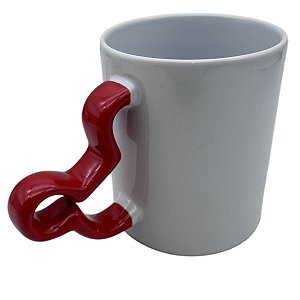 Caneca Cerâmica Alça Urso Vermelha 325ml Mecolour