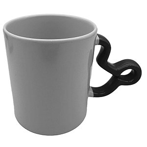 Caneca Cerâmica Alça Urso Preto 325ml - Mecolour