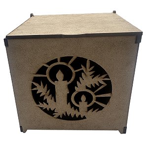 Caixa de MDF de Natal Velas Articulada