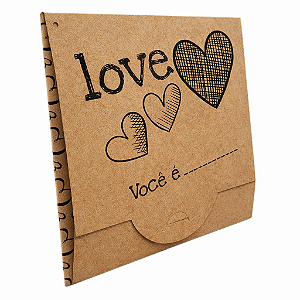 Caixinha Kraft para Azulejo 20x20 "Love" - 10 unidades