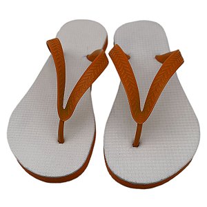 Chinelo para Sublimação com Sola e Tira Laranja (Par)