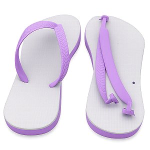 Chinelo para Sublimação com Sola e Tira Lilás (Par)