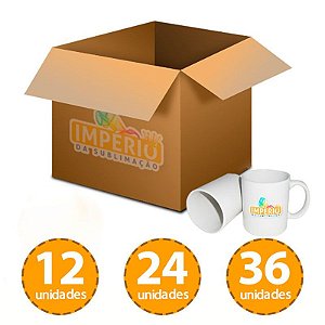 Caixa de Caneca Branca Para Sublimação de Plástico Polímero 1ª Linha 325ml