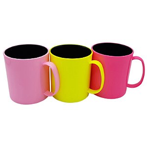 Caneca de Plástico Polímero Interior Preto (P/ Sublimação)