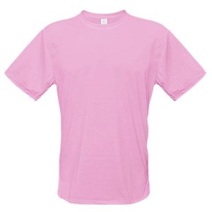 Camiseta Rosa Bebê - P ao GG3 (100% Poliéster)