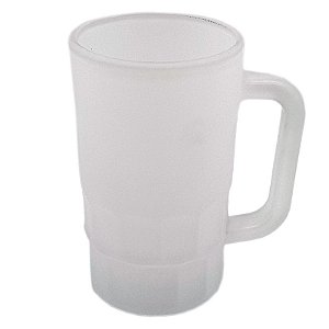 Caneca de Chopp Vidro Jateada C/ Detalhe 370ml (P/ Sublimação)