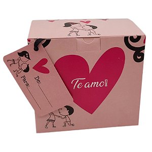 Caixinha Personalizada para Caneca "Te Amo Rosa" - 12 unidades