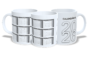 Calendário 2026 - Cinza