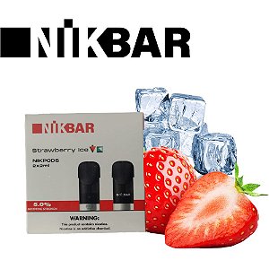 Strawberry Ice - NPOD NikPod - Cartucho de Reposição - 5% - 2x2ml - Nikbar