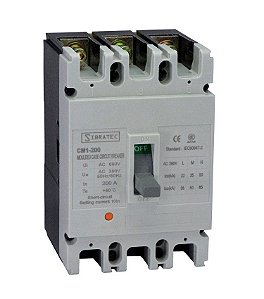 Disjuntor Caixa Moldada CM1-225L 200A Tripolar (50kA em 220v / 35kA em 380v) SIBRATEC