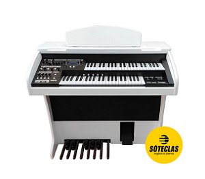 Órgão Eletrônico Tocamais MSX 300 branco laca com clave. Banco Luxo!