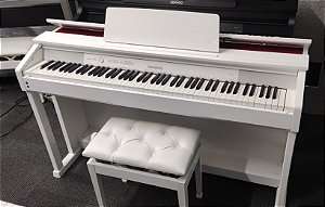 Piano Digital Casio Celviano AP 460 branco poliuretano. Acompanha Banco customizado!