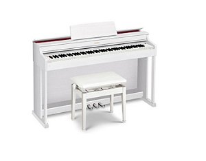 Piano Casio AP-470 Branco banqueta + fonte + porta música + manual.