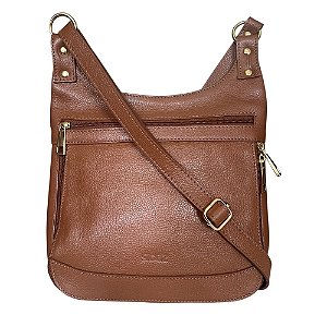 Bolsa Transversal Carteiro Couro Legítimo Marrom