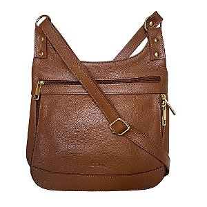 Bolsa Transversal Carteiro Couro Legítimo Marrom