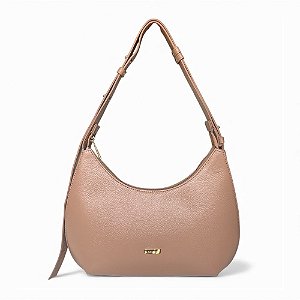 Bolsa Couro Legítimo Omblo Alça longa Lua Nude