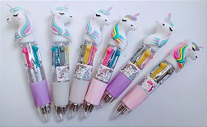 12 canetas Kawaii  Unicornio 4 cores Mini