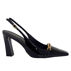 Scarpin Arezzo Verniz Salto Alto Slingback Metal A136940002