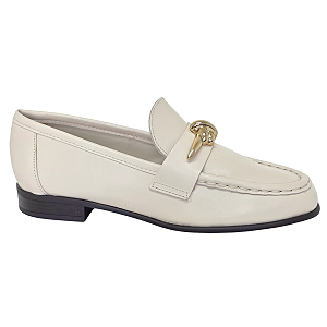 Mocassim Arezzo Couro Bico Redondo Metal Nó A136870011