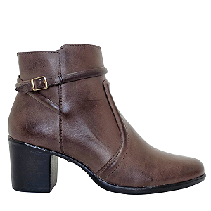 Bota Zapattero Casual Couro Salto Médio Cano Baixo 892