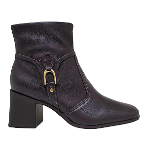 Bota Bottero Cano Curto Couro Salto Bloco 361807