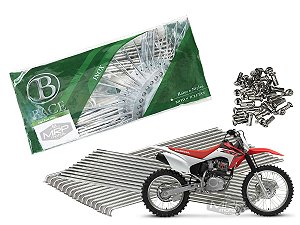 Jogo de Raios Aço Inox Polido 4mm Bace Traseiro Crf 230