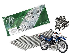 Jogo de Raios Aço Inox Polido 4mm Bace Dianteiro Xt 225