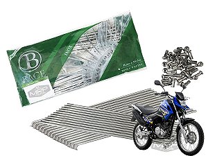 Jogo de Raios Aço Inox Polido 4mm Bace Dianteiro Xtz Crosser 150 Freio a Disco