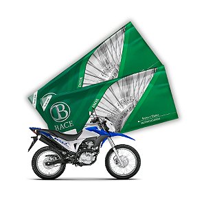 Jogo de Raios Aço Inox Polido 3,5mm Bace Dianteiro e Traseiro a Disco Bros 160