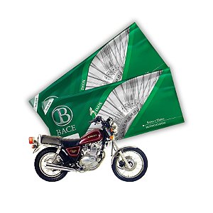 Jogo de Raios Aço Inox Polido 3,5mm Bace Dianteiro e Traseiro Intruder 250