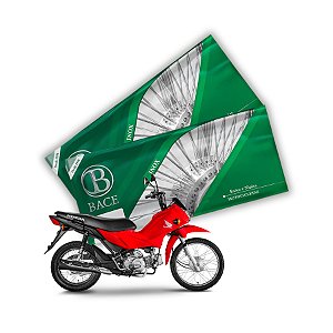 Jogo de Raios Aço Inox Polido 3,5mm Bace Dianteiro e Traseiro Pop 100 110