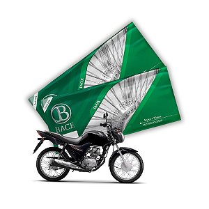 Jogo de Raios Aço Inox Polido 3,5mm Bace Dianteiro e Traseiro Titan Fan 125 150 160 a Tambor