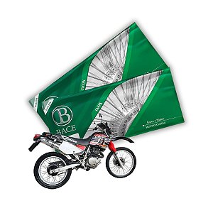 Jogo de Raios Aço Inox Polido 3,5mm Bace Dianteiro e Traseiro Xr 200