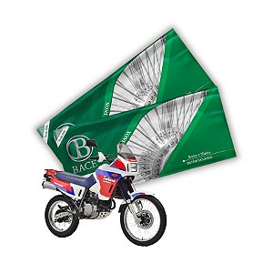 Jogo de Raios Aço Inox Polido 4mm Bace Dianteiro e Traseiro Nx 350 Sahara