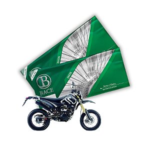 Jogo de Raios Aço Inox Polido 4mm Bace Dianteiro e Traseiro Stx 200 Motard