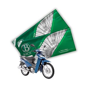 Jogo de Raios Aço Inox Polido 4mm Bace Dianteiro e Traseiro Web 100