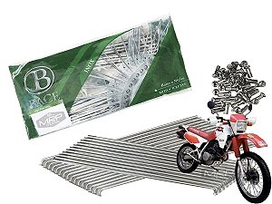 Jogo de Raios Aço Inox Polido 4mm Bace Dianteiro e Traseiro Xlx 350
